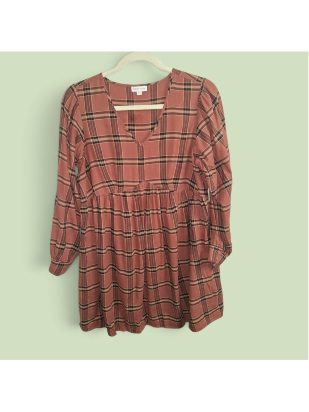 Women's Knox Rose Plaid Mini Dress Rust Black Size XXL